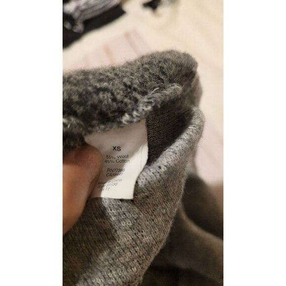 J Crew Long Sleeve Sweater Wool Blend Gray Cowl Funnel Neck Womens XS - Picture 7 of 8